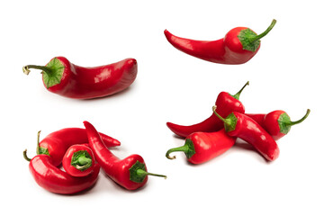 Red hot chili pepper isolated on a white background.