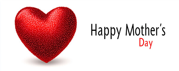 Happy Mother's Day A red heart with a heartbeat line inside another heart symbolizes romantic love and feeling on Valentine's Day