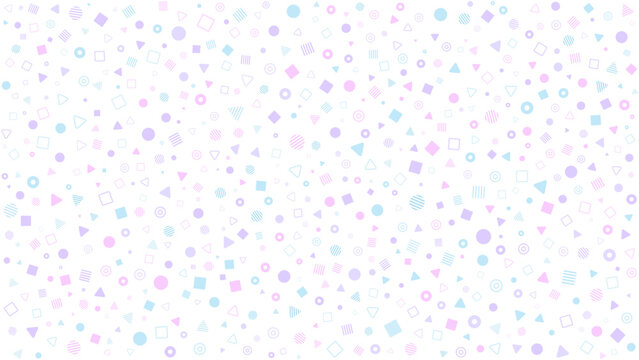 レトロポップな幾何学模様のフレーク素材 - カラフルな背景やバナーのイラスト素材 - 16:9