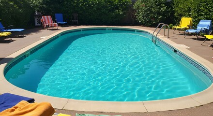 Inviting Kidney-Shaped Pool: Summer Relaxation Awaits at the Backyard Oasis