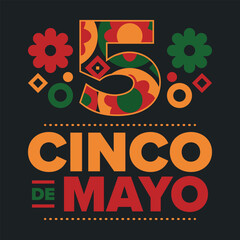 Obraz premium Cinco de Mayo in Mexico. Traditional mexican fiesta in May. National happy holiday with carnival, festival and parade. Latin american and spanish pattern. Illustration with sombrero. Vector poster