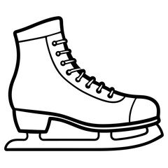 Minimal Ice Skates Vector on White