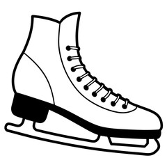 Minimal Ice Skates Vector on White