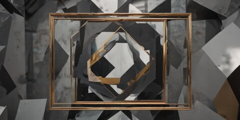 Abstract geometric photo collage, customizable frames, art, customizable, triangles