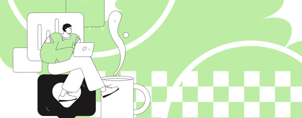 Communicate with consultants flat vector character concept operation hand drawn illustration
