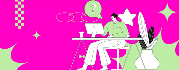 Communicate with consultants flat vector character concept operation hand drawn illustration
