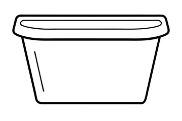 Bathroom Organizer Bin Line Art Vector Illustration