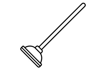 Bathroom Plunger Line Art Vector Illustration 