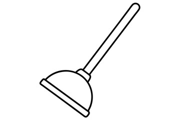Bathroom Plunger Line Art Vector Illustration 