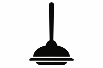 Bathroom Plunger Silhouette Vector Illustration