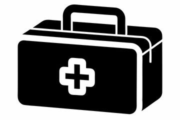 First Aid Box Silhouette Vector Illustration 