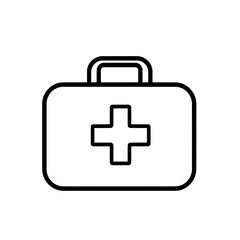 Obraz premium Compact First Aid Kit Icon with Lid and Cross Symbol for Health and Emergency Supplies