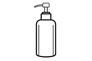 Lotion Pump Line Art Vector Illustration  