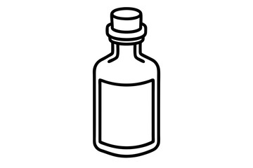 Medicine Bottle Line Art Vector Illustration 