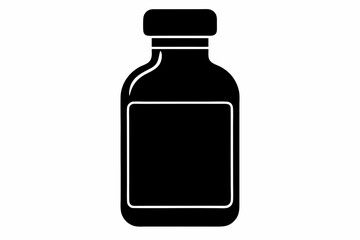 Medicine Bottle Silhouette Vector Illustration 