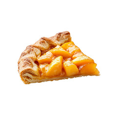 Delicious Slice of Peach Galette Tart on Black Background