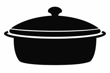 Pot Lid Silhouette Vector Illustration  
