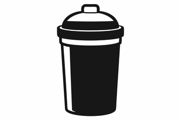 Thermos Cup Lid Silhouette Vector Illustration 