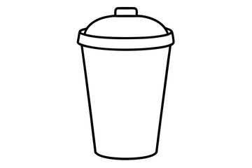 Thermos Cup Lid Line Art Vector Illustration 