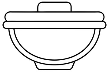 Toilet Lid Line Art Vector Illustration  