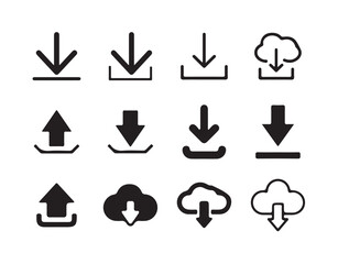 Download upload button icon. Upload icon. Down arrow bottom side symbol. Click here button.Cloud download and upload icon set.cloud arrow vector line art icon symbol. vector illustration eps 10.