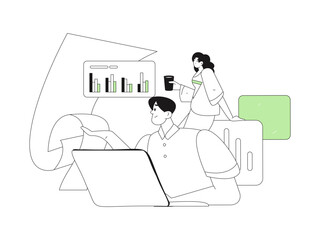 Communicate with consultants flat vector character concept operation hand drawn illustration
