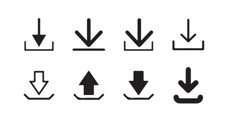 Download upload button icon. Upload icon. Down arrow bottom side symbol. Click here button.Cloud download and upload icon set.cloud arrow vector line art icon symbol. vector illustration eps 10.