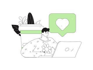 Communicate with consultants flat vector character concept operation hand drawn illustration
