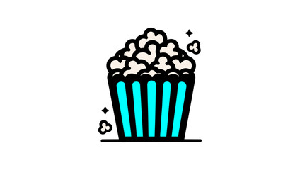 Popcorn logo vector in black color 
