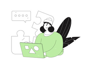 Communicate with consultants flat vector character concept operation hand drawn illustration
