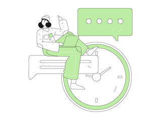 Communicate with consultants flat vector character concept operation hand drawn illustration
