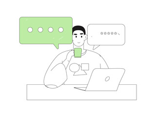 Communicate with consultants flat vector character concept operation hand drawn illustration
