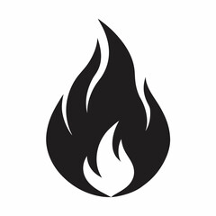 Fire, flame icon vector on white background.
