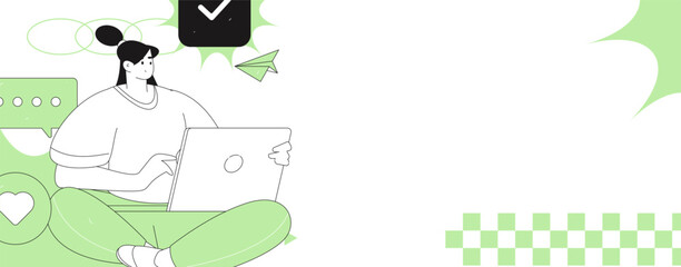 Communicate with consultants flat vector character concept operation hand drawn illustration
