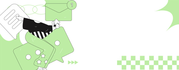 Communicate with consultants flat vector character concept operation hand drawn illustration
