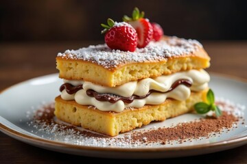 Classic Italian dessert, layers of coffee-soaked ladyfingers and mascarpone cream , brown, food