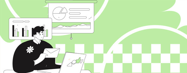 Communicate with consultants flat vector character concept operation hand drawn illustration
