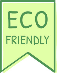 Bookmark with handwritten eco friendly message promoting environmental awareness, encouraging sustainable practices and highlighting commitment to ecological responsibility