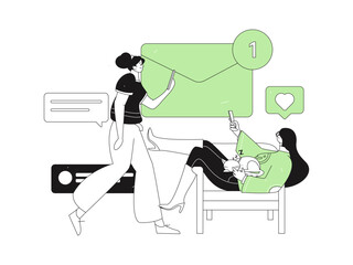 Communicate with consultants flat vector character concept operation hand drawn illustration

