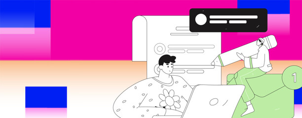 Communicate with consultants flat vector character concept operation hand drawn illustration
