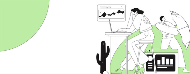 Communicate with consultants flat vector character concept operation hand drawn illustration
