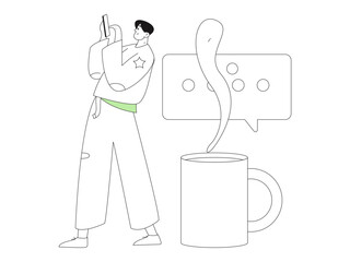 Communicate with consultants flat vector character concept operation hand drawn illustration
