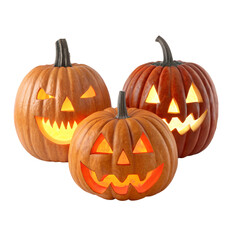 Jack o lantern Pumpkin on isolated on transparent background.