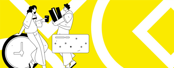 Communicate with consultants flat vector character concept operation hand drawn illustration
