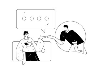 Communicate with consultants flat vector character concept operation hand drawn illustration
