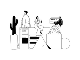 Communicate with consultants flat vector character concept operation hand drawn illustration
