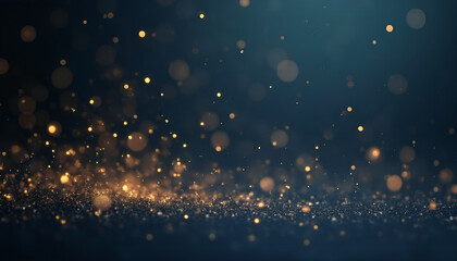 Fototapeta premium falling gold confetti overlay on dark black background