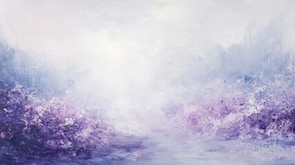 Fototapeta premium Soft Purple And Blue Foggy Landscape Painting