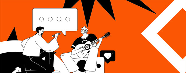Communicate with consultants flat vector character concept operation hand drawn illustration

