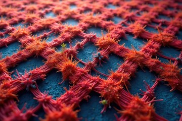 Intricate woven fabric with repeating geometric design, embroidery, illustration